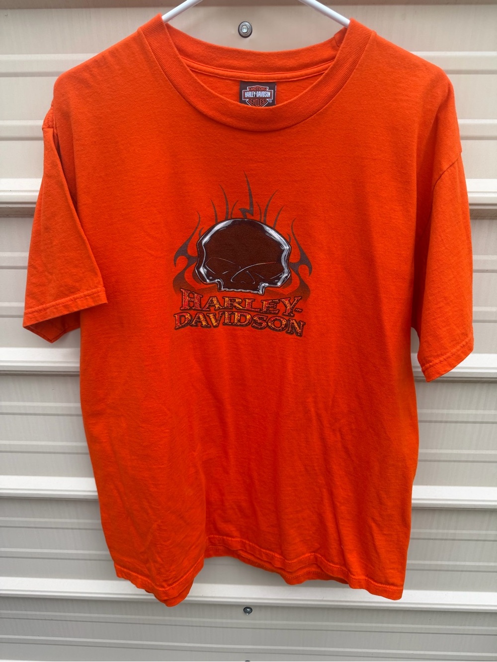Harley-Davidson Bright Orange Skull Flame T-Shirt